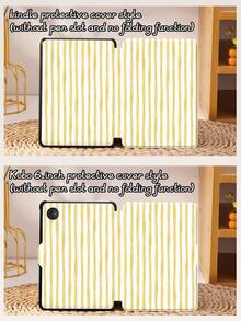 Kingsung 简约黄色直线图案平板电脑保护套，兼容 iPad 9.7/10.2/10.5/10.9/12.9/Pro 11（第十代），兼容三星 Galaxy Tab S6 Lite 10.4 英寸，兼容 Kindle Paperwhite 第十二代（2024 年款），Kindle 第十一代（2022 年款），柔软防震，带智能支架/自动唤醒/睡眠功能 - 彩色 - 查看 10