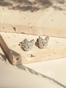 Customized Photo Engraved Stainless Steel Cat Dog Portrait Earrings, Personalized Pet Memorial Gift, Fashion Simple Jewelry For Women, Birthday Gift For Pet Lovers, Suitable For Mother's Day, Valentine's Day, Christmas, Gifts For Family, Lover, Friends, Mom, Girlfriend, Bestie, Students
