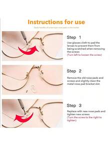 Eyeglass Nose Pads Kit, Eyeglass Repair Kit Upgraded Soft Silicone Air Chamber Screw-In Glasses Nose Pad Replacement Kit With Screws, Screwdriver, Tweezers, Glasses Cloth And Earhook,Universal Glasses Repair Kit For Eyeglasses, Sunglasses & Reading Glasses