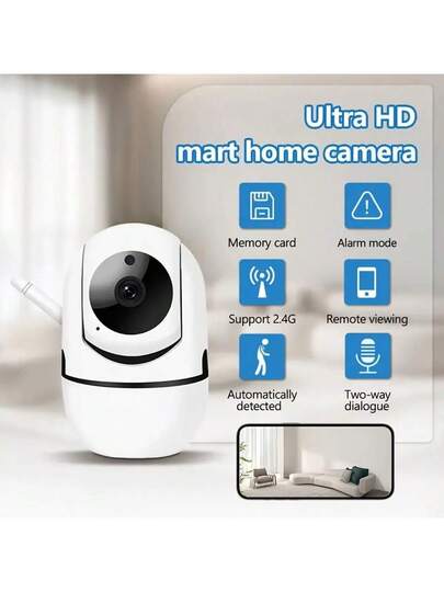 2K HD Indoor Security Camera, Mobile Phone Remote Intercom Pet Camera Rotates 360 Degrees, Home Wireless Connection, Dog/Cat Equipped 2.4 GHz WiFi, Built In Slimme Application, Outdoor Baby Monitoring Audio Video Recording Function, Giving s.