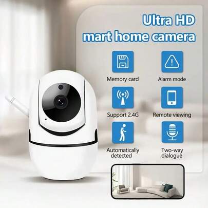 2K HD Indoor Security Camera, Remote Mobile Intercom Indoor Pet Camera, 360° Rotation, Suitable For Wireless Home Connection, Dog/Cat Camera, Equipped With 2.4GHz WiFi, Built-In Smartphone App, Wireless Outdoor Baby Monitor, Audio And Video Recording Function, Home Camera, Suitable As A Gift