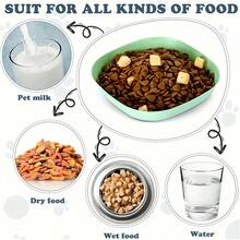 11pcs, Multi-Color PP Plastic Pet Bowl Set With Stand, 10 Square Solid Color Non-Slip Easy-Clean Dishwasher Shallow Small Flat Plates And 1 Storage Base, Durable Lightweight Portable Food And Water Bowls, Whisker Fatigue Relief Anti-Tip Pet Feeding Dishes For Cats, Dogs, Kittens, Short-Legged Cats, Stray Cats, Ferrets, Small Animals, - Multicolor - View 5