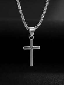 Men's Fashion Business Casual Jewelry Set, Cross Necklace And Bracelet Matching Pair, Perfect Gift For Father's Day, Christmas, Thanksgiving - Multicolor - View 4