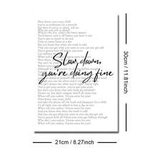 1 件无框“放慢脚步，你做得很好”维也纳歌词海报音乐墙艺术帆布印刷简约印刷引言励志时尚画作适用于宿舍、客厅、卧室、现代家居装饰 - 彩色 - 查看 11