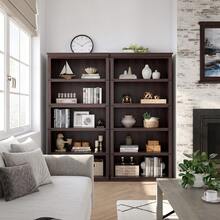 3/5 Tier Bookcase,Bookshelf With Open Display Storage Shelves,Floor Standing Unit,Wooden Low Book Case For Home Office Living Room Bed Room - 67"*31" Cereza oscura - Ver 6