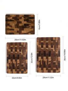 1pc/3pcs Acacia Wood Cutting Board, Wooden Chopping Board, Double-Sided Multi-Size Rectangular Wooden Tray Cutting Board For Kitchen - Acacia - View 4