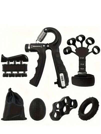 Set de 7 piezas de entrenador de agarre manual para el entrenamiento de fuerza de manos, equipo de ejercicio de brazos y muñecas, accesorios de gimnasio, deporte, gimnasio, ejercicio en casa