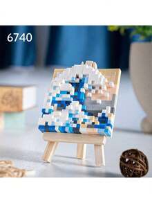 1 Painting Building Blocks, DIY Painting Building Blocks, Starry Sky, Girl, Waves, Mountains, Building Blocks, Birthday Gift, Painting Enthusiasts Desktop Decor, Living Room Decor, Office Desk Ornament - Multicolor - View 6