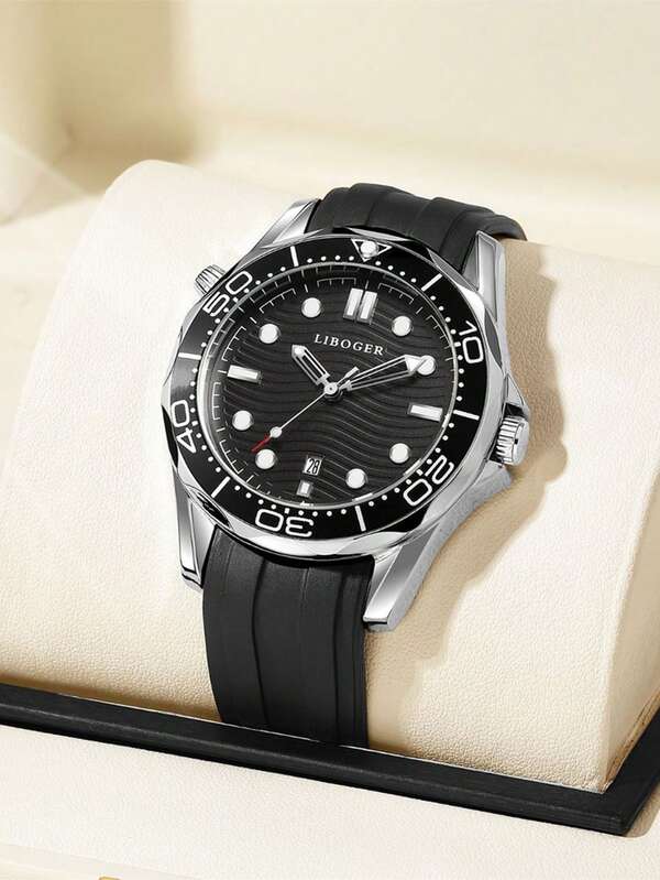 Classic Fashion Business High End Sports Calendar Silicone Strap Men's Quartz Watch Casual Men's Watch Father's Day Preferred Gift, As A Back To School Gift For Students