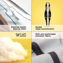 Customized Winter Element Face Photo Throw Pillow - Double-Sided Digital Printing Design, Hidden Zipper Design - Home Sofa Decor, Bedroom Bedside Decoration, Beach Chair Accessory - Unique Gift Suitable For Birthday, Christmas, Valentine's Day, Halloween, Thanksgiving, Cartoon Pattern, Easy Care Fabric, High Quality Printing, Creative Cushion, Perfect Gift