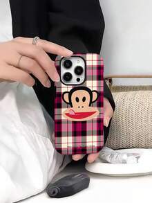 Funda protectora de teléfono de doble capa con licencia de Paul Frank, protección antichoque de Body completo con diseño de cara de mono compatible con iPhone 13/14/15/16 Pro Max - Multicolor - Ver 2
