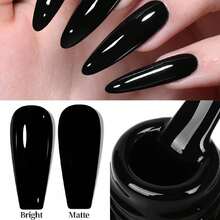 XEIJAYI 1pc 7.3ml Black Gel Nail Polish, French Nail Polish, Soak Off UV Light Cure Gel Polish, Art Design Manicure Salon DIY Salon Gel
