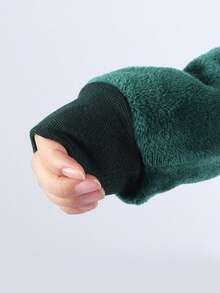 Unisex Costume Blanket Overall  Home Wear Boys Girls Children Animal Winter Hooded Soft Warm Clothes Zipper Child Cartoon Cosplay Kids - Dark Green - View 5