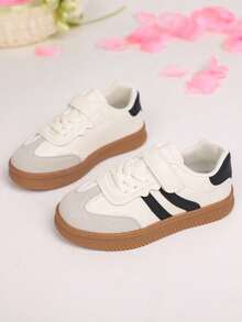 1 Pair Children's Fashionable Casual Sneakers, Design Suitable For Boys & Girls, Outdoor, Party, Travel, Autumn - Beige - View 7