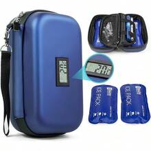 Hielera para Insulina 2 Bolsas de Hielo Portatil,Bolsa Enfriamiento Pantalla de Temperatura,Diabetes Organizer Cooler de Medicamentos,Mantenga Fresca Durante 8-10 Horas,para Viaje y Trabajo Salud (A) - a - Ver 3