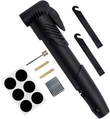 WOTOW Bomba de Bicicleta Ciclismo, Bomba de Aire Portátil, Kit de Reparación de Neumático Válvula Presta Schrader para Bicicleta Montaña Carretera BMX Balones Deportivos - Mini Negro 120PSI - Ver 12