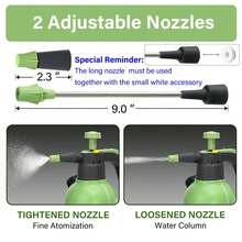0. 53 Gallon Manual Handheld Sprayer In Green, High - Quality PP Plastic, 2 Adjustable Nozzles For Garden & Cleaning - Mint Green - View 5