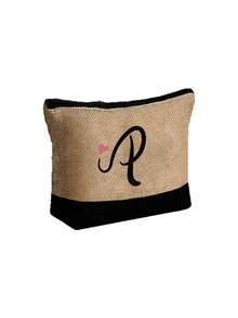 字母帆布手提袋套装，包含化妆包、洗漱包、钱包和个性化礼品袋，时尚休闲单肩包，适合婚礼、生日、海滩、度假、节日、上学等场合，是送给女性、妈妈、老师和朋友的绝佳礼物。 - 彩色 - 查看 60