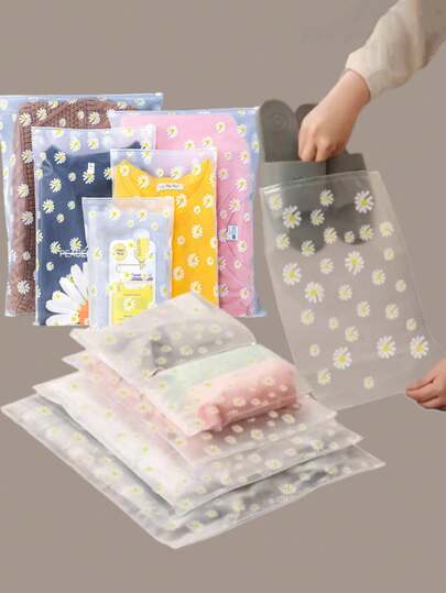 5/10 piezas Bolsas con cierre hermético reutilizables Bolsas de almacenamiento de ropa de plástico de viaje Bolsas selladas transparentes Organizador de equipaje impermeable para almacenamiento de zapatos