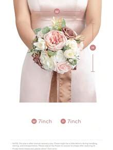 Ling's Moment Artificial Flowers Pink Bridesmaid Bouquet, Dusty Wedding Flowers Bouquets Bridesmaids, Inch Bridal Bouquets Bridesmaids, Wedding, Ceremony, Anniversary, Etc - Đỏ tía đỏ và đen - Xem 11