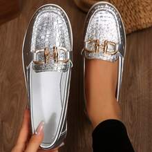 Womens Shoes Walking Flats Non Slip Dressy Occasions Driving Lightweight Flexible Comfort - Silver - View 10