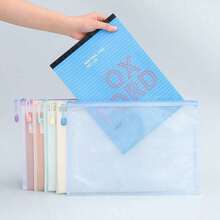 5pcs Macaron Colorful Mesh A4/A5/A6 Zipper Bags, PVC Transparent Waterproof, Multipurpose Storage For Books, Documents, Stationery, School & Office Supplies,Back To School,School Supplies - Nhiều màu - Xem 3