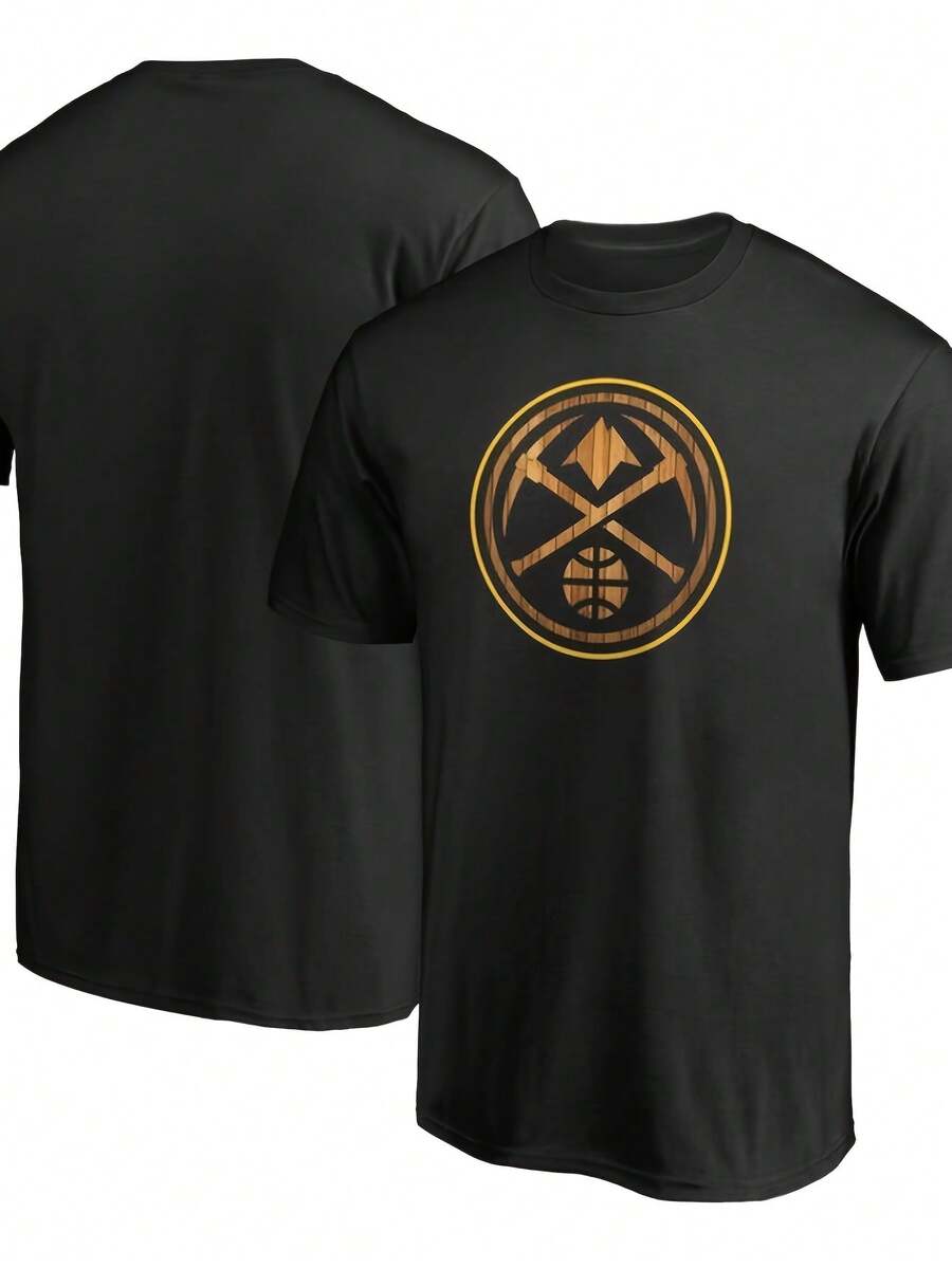 S  Black Denver NeHardwood T-Shirt220G Classic Pure Cotton T-Shirt - The Perfect Combination Of Casual And Sporty Black Top For Both Men And Women, Suitable For Daily Wear And Gym, Is A Warm Gift For Husband And Wife - 黑7 - 查看 1