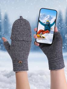 1 双男女通用冬季手套 - 升级版触摸屏手指设计，温暖针织手套，适合寒冷天气、跑步、驾驶 - 时尚厚实柔软的雪尼尔手套，袖口厚实，适合寒冷天气万圣节配饰冬季手套 - 彩色 - 查看 9