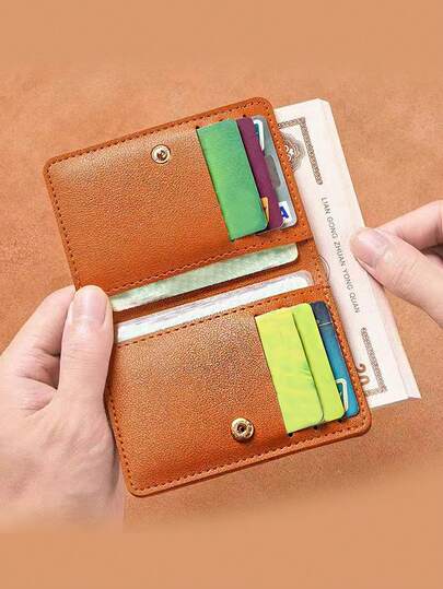 Mini Vertical Men's Wallet With 8 Card Slots, ID Holder, Business Card Case, Suitable For Teens, Casual Outdoor, Athletic, Travel, Graduation, Birthday Gifts