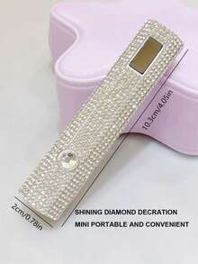 Rechargeable Nail Lamp, Embedded With Sparkling Rhinestones, Portable Handheld UV-LED Light, With Display Screen, 20s And 60s Timer, Suitable For Nail Salon And Home Use. - White Diamond - View 3