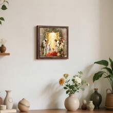 1 pièce/2 pièces Cadre photo en bois de scène de la Nativité, décorations de Noël, décoration de chambre, décoration de maison, décoration de chambre à coucher, décoration de salle de prière, décoration de table