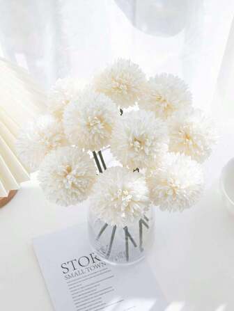 1/2/5/12/16pcs Artificial Chrysanthemum Flower Balls, Wedding Decor, Home Vase Ornament, Living Room Bedroom Floral Arrangement, Bridal Bouquet, Corsage, Birthday Party, New Year, Valentine's Day Gift
