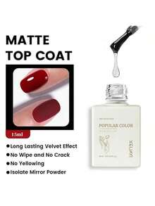 XEIJAYI 1瓶15毫升哑光免擦拭封层凝胶，持久UV卸甲凝胶指甲油二合一 - 無色 - 查看 9