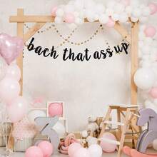 Bach That  Up Banner, Bachelorette Banner, Bach And Boozy Bunting Sign, Bachelorette Party Decorations Black Glitter (Black) - quả mơ - Xem 3