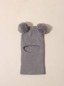 1 件男女通用黑色幼儿无檐小帽，双绒球儿童和婴儿无檐小帽，Y2k 风格，新生儿户外针织帽，温暖冬季帽适合日常通勤 - 彩色 - 查看 30