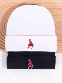 2 chiếc mũ len thêu tay thường ngày mùa đông mùa thu ngày lễ tình nhân ngày lễ tình nhân - Nhiều màu - Xem 6