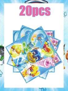 Paw Patrol Cartoon Blue Theme Party Tableware Set (Paper Cups/Plates/Cake Dishes/Dessert Plates) - Party Supplies Disposable Party Decorations For Christmas/Birthday Celebration - Multicolor - View 12