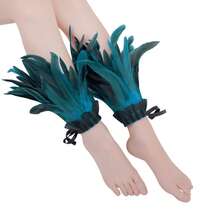 2个仿真羽毛脚环，万圣节角色扮演服装羽毛脚环，适合万圣节、圣诞节、朋克派对、所有季节 - 彩色 - 查看 10