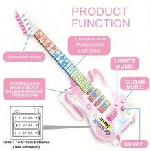 Children's Interactive Sensing Music Guitar Toy, With Lights And Music | Simulated Playing Fun | Christmas And New Year Children's Gift