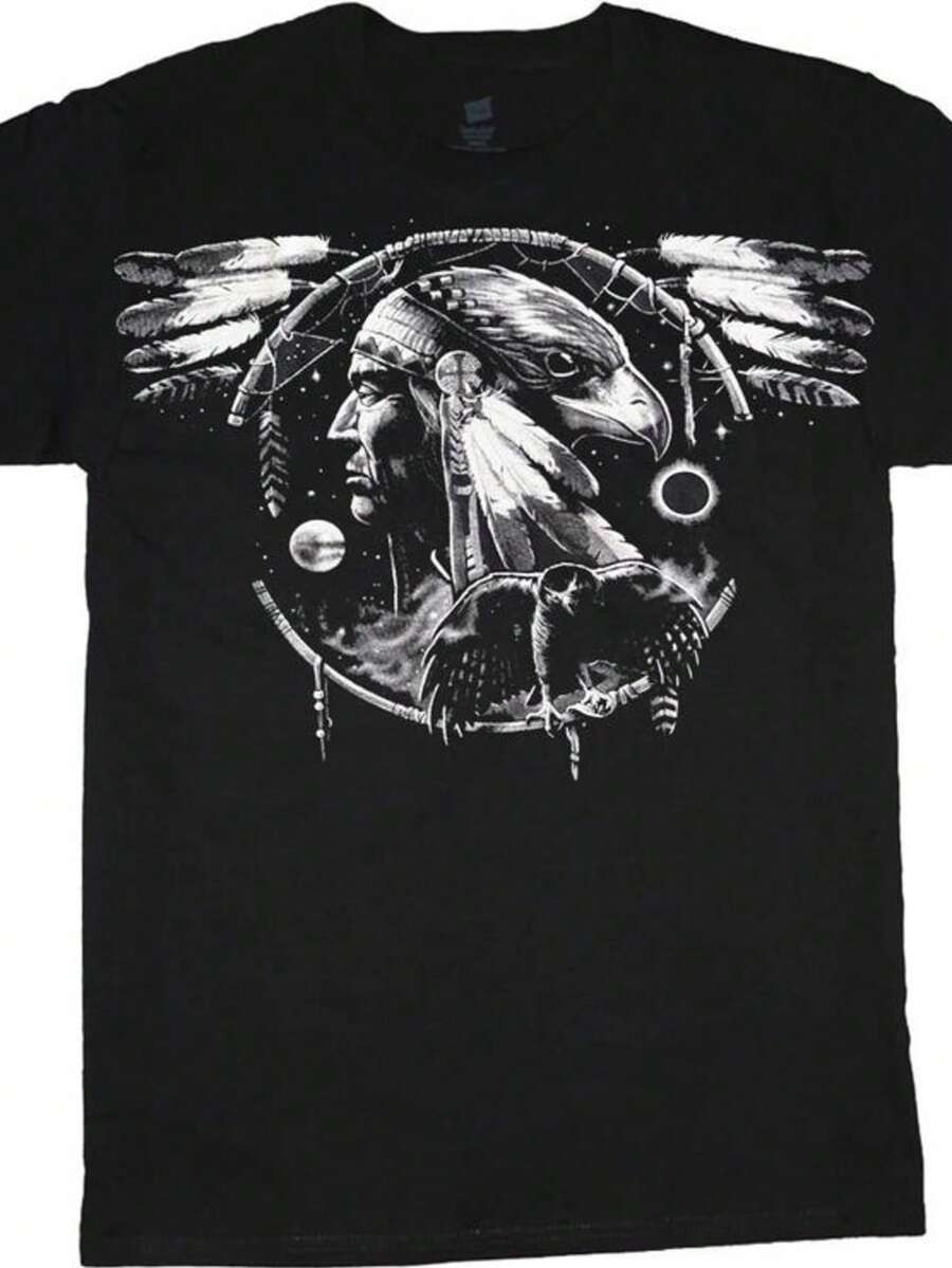 Chief T-Shirt, Native Land Shirt, Tee, Land Tee, Nomad Shirt, G - 黑色 - 查看 1