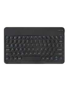 超薄便携式无线键盘，Type-C 可充电键盘兼容 3 个系统，10 英寸圆键无线蓝牙迷你静音键盘，适用于笔记本电脑、iPad、平板电脑、智能手机