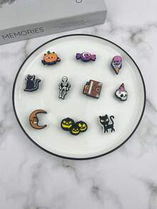 10pcs/Set Cartoon Pattern Charms, Suitable For Halloween Gifts, Personalized Free Combination DIY Decoration, Holiday Gifts