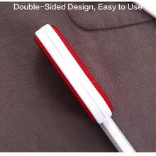 1-Piece Handheld Double-Sided Static Brush - For Cleaning Lint, Dust & Hair From Clothes, Carpets & Sofas | Ergonomic Design | Red & White Fabric