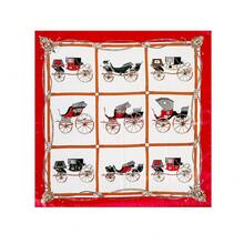90Cm * 90cm Silk Scarf Headscarf, Classic Carriage Printed Silk Scarf, Printed Square Scarf, Silk Scarf, Smooth Fabric, Headscarf, Binding Bag, Decorative Silk Scarf And Scarf For Daily Use - D9169-紅色 - 查看 4