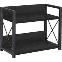 Office Desk Shelf Organizer, Wood Desktop Bookshelf Supplies Storage Rack, Shelf Top Of Desk And Dresser And Cubicle Decor Aesthetic Bookshelf Brown, Small 12.9 Lx6.3 Wx10.2 H - 黑色 + 小號(12.9 英吋長 x 6.3 英吋寬 x 10.2 英吋高) - 查看 1