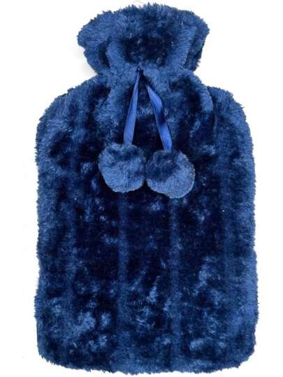 ZYBUX Cosy Hot Water Bottle With Cover - 2L Leakproof Natural Rubber Bottle Warmer With Washable Fluffy Faux Fur Cover, Long-Lasting Heat Retention For Winter Comfort And Warmth