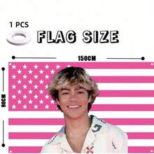 Tapiz de la bandera estadounidense de Malachi Barton, diseño de Estados Unidos de color rosa de Daniel, 150x90cm, poliéster con ojales de latón, decoración de pared Barton para dormitorio