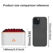 1 Peça Difusor de Aroma Alimentado por USB, Umidificador de Névoa Fria Ultrassônico, Difusor de Luz com Chama LED - Ideal para Casa, Escritório, Presente e Iluminação Ambiente