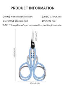1pc Stainless Steel Ombre Precision Scissors, Multifunctional Vintage Beauty Embroidery Scissors Suitable For Facial Hair, Eyebrows, Eyelashes, Beard, Nose - Professional Beauty Scissors For Home, Travel And Outdoor Use,Makeup,Cheap,Room Decor,Vanity,Travel,Bedroom,Makeup Accessories