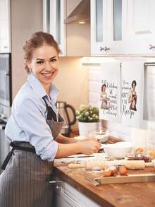 1/6 piezas Paños de cocina divertidos de 40x60cm con frases hilarantes - Paños de té absorbentes de poliéster, diseño de dibujos animados retro, lavables a máquina - Regalos de inauguración de la casa para mujeres, anfitrionas, mamá